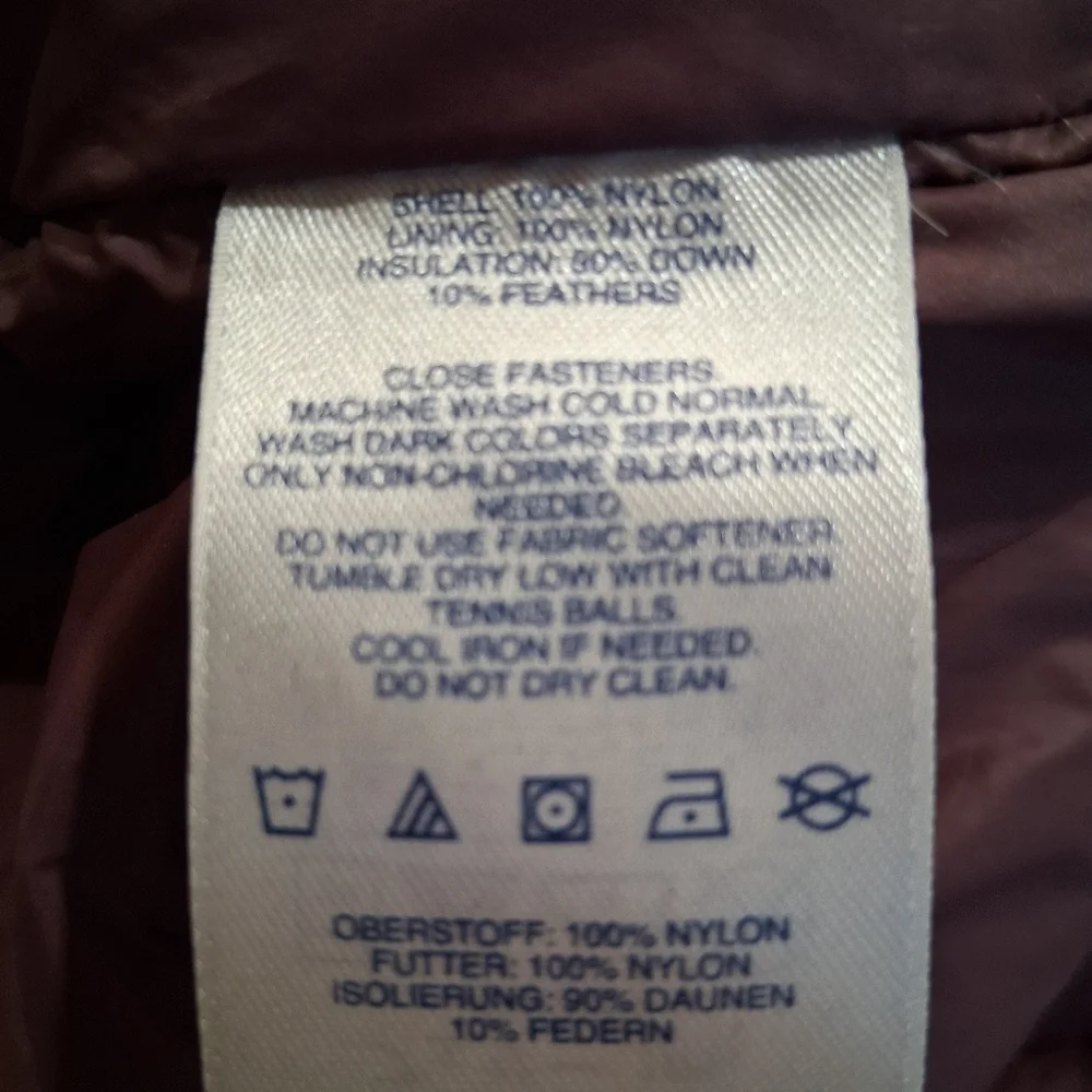 Land's End Women's Plum Long Down Jacket 1X - Picture 5 of 10